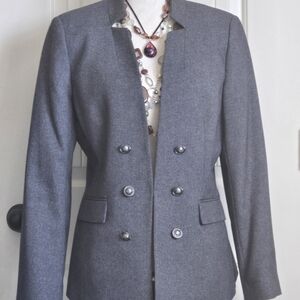 Tahari ASL Charcoal Double-Breasted Blazer